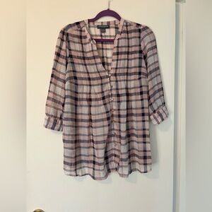 A Pea in the Pod Pink and Black Plaid Shirt